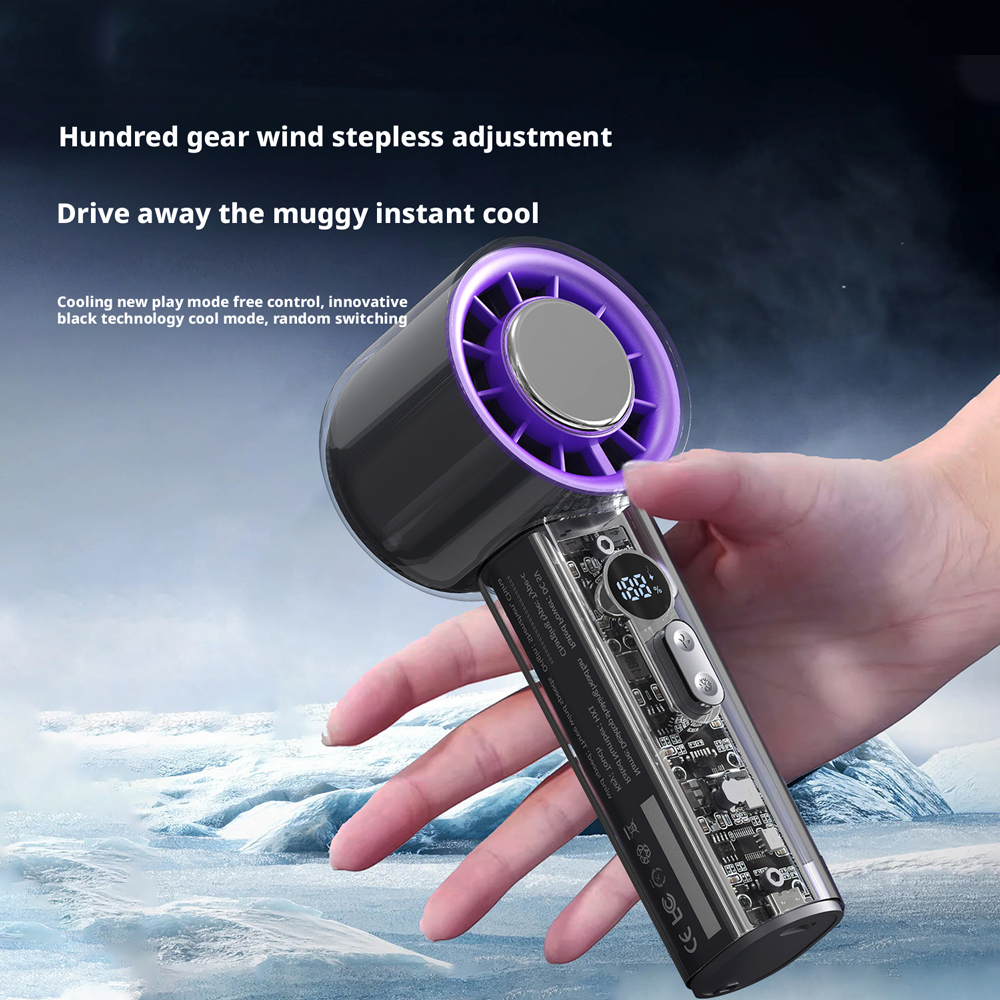 Model HX-F331B Black Technology Refrigeration Handheld Fan Supplier, Compact & Powerful, Bulk Orders Supported