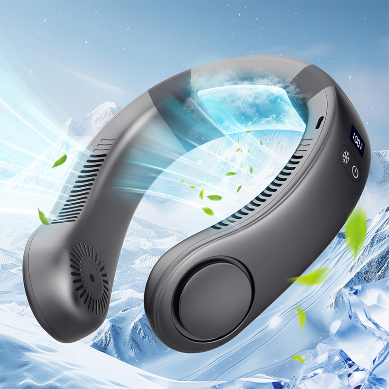Model TC30 Wearable Neck Fan, Factory Direct, Type-C 2A Fast Charge, 2-4H Charging Time