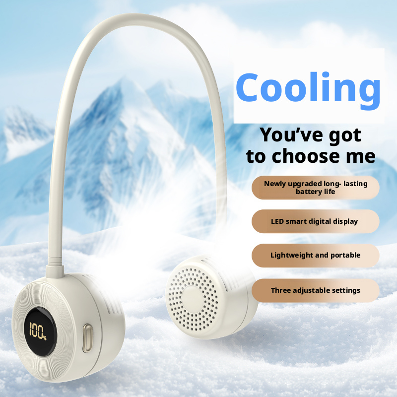 Model J75 Portable Neck Fan Supplier, ABS/Aluminum Alloy Build, Bulk Orders Supported
