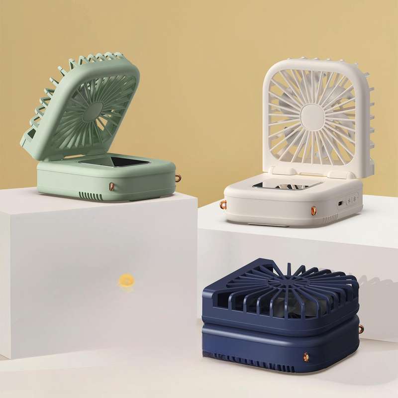 Model HX-F363 USB Rechargeable Folding Fan, OEM/ODM Supported, Personal Cooling Fan for Summer