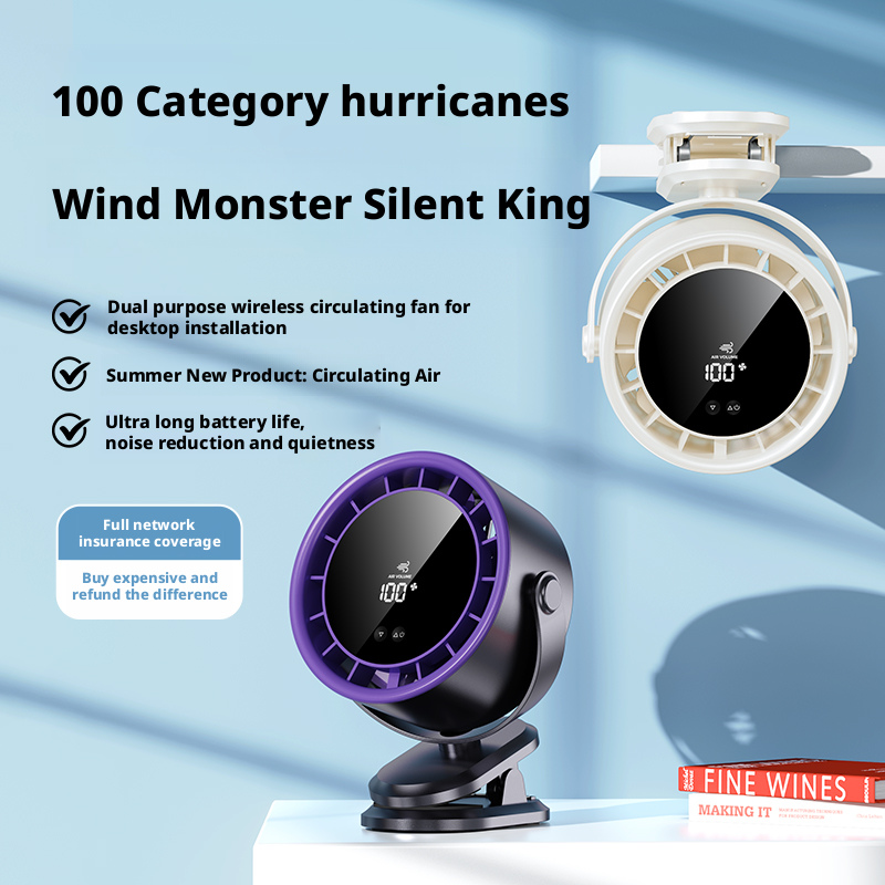 Model S16 Multi-Use Clip Fan with Digital Display, Factory Direct, 5W Rated Power