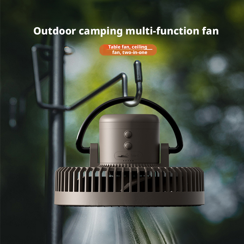 Model 871A Grey Camping Fan, OEM/ODM Supported, with Sturdy Tripod