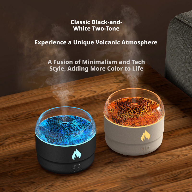 167C Volcano Aroma Diffuser Manufacturer, 280ml Humidifier with Dual Light Effects