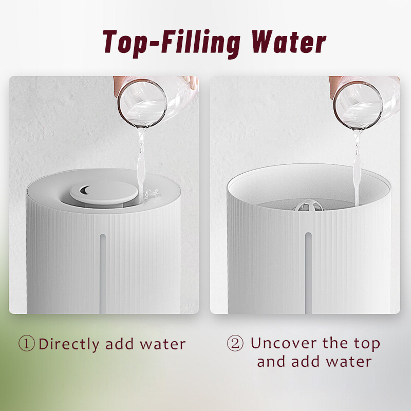 Model BZT-115 5L Top-Fill Humidifier Manufacturer, Large Capacity Cool Mist Humidifier with 360° Nozzle