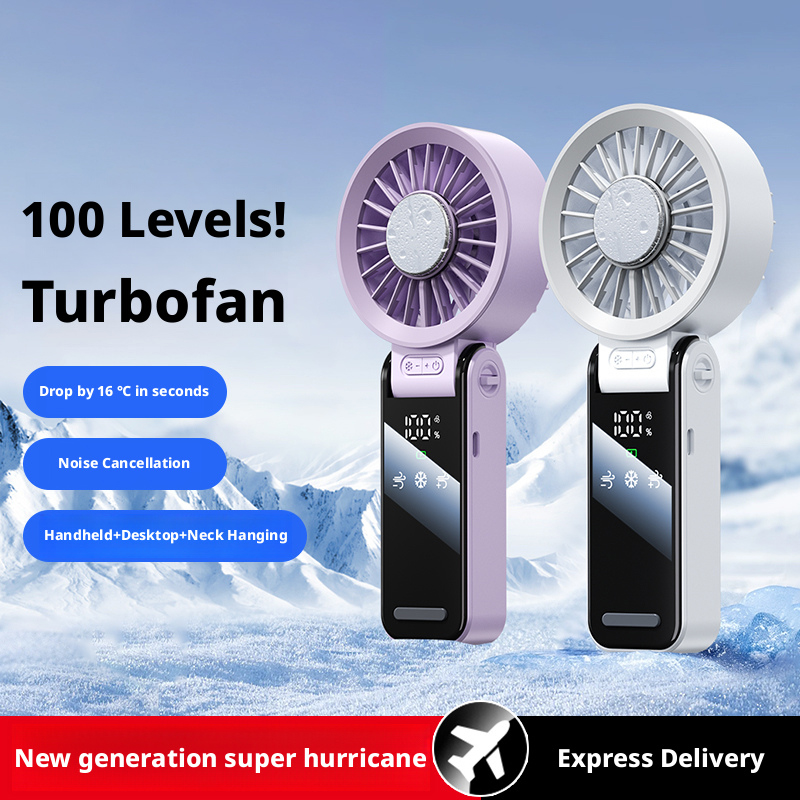 Model S12 Foldable Handheld Fan Supplier, ABS & Aluminum Alloy Build, Bulk Orders Supported