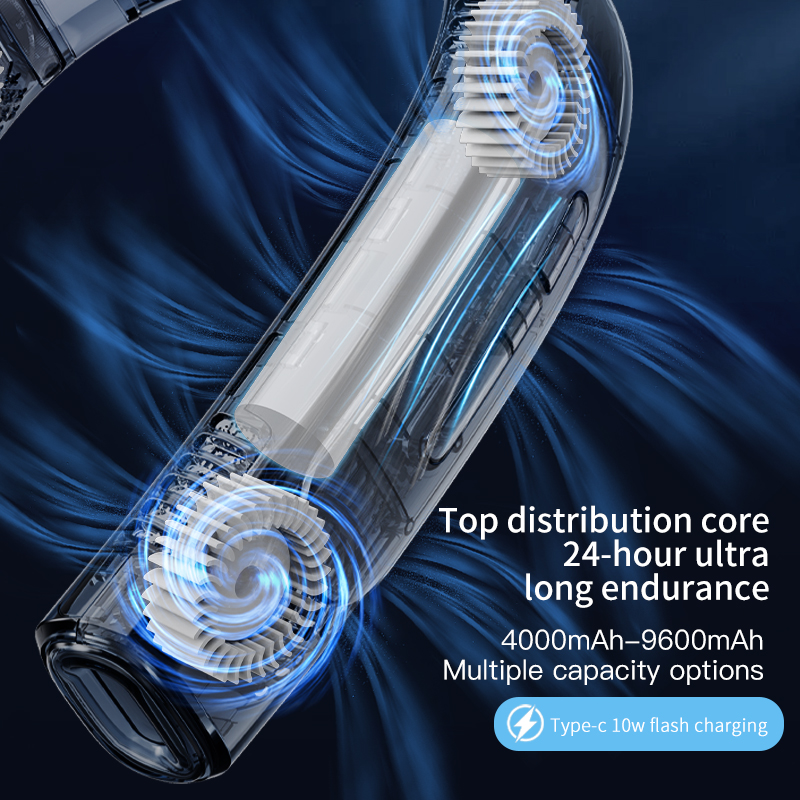 Model TC05 Hands-Free Cooling Neck Fan, OEM/ODM Supported, with Ice-Cooling Technology