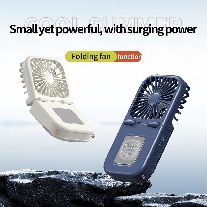 Model HX-F363 USB Rechargeable Folding Fan, OEM/ODM Supported, Personal Cooling Fan for Summer