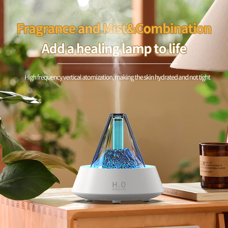 183A Volcano Lava Aroma Diffuser Manufacturer, 80ml Humidifier with Simulated Lava Light