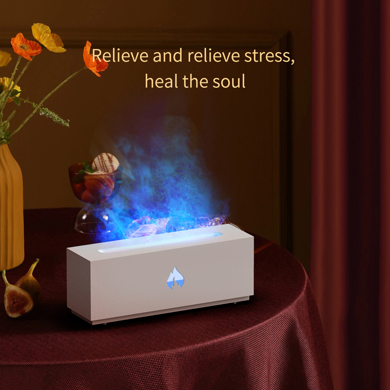 128 Fireplace Aroma Diffuser Manufacturer, 320ml Humidifier with Modern Matte Black Design