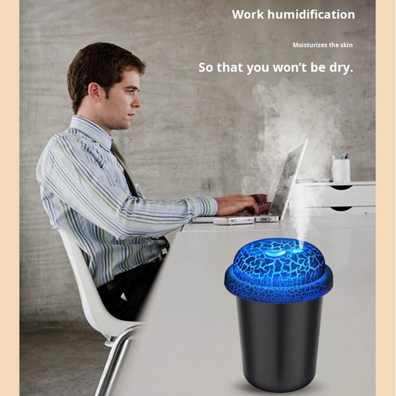 Model 808 Cracked Effect Humidifier Manufacturer, 300ml Portable USB Cool Mist Humidifier