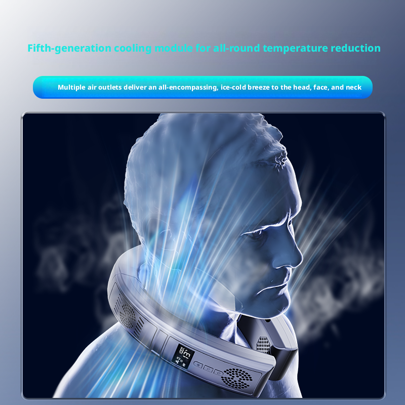 Model LY02 Pro Neck Fan Manufacturer, 7000mAh 2-in-1 Cooling & Heating Wearable Fan