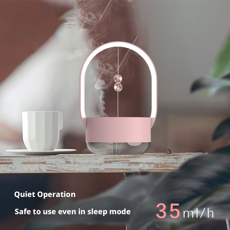 Model 825 Magnetic Levitation Humidifier Manufacturer, 300ml Rechargeable Humidifier with LED Night Light