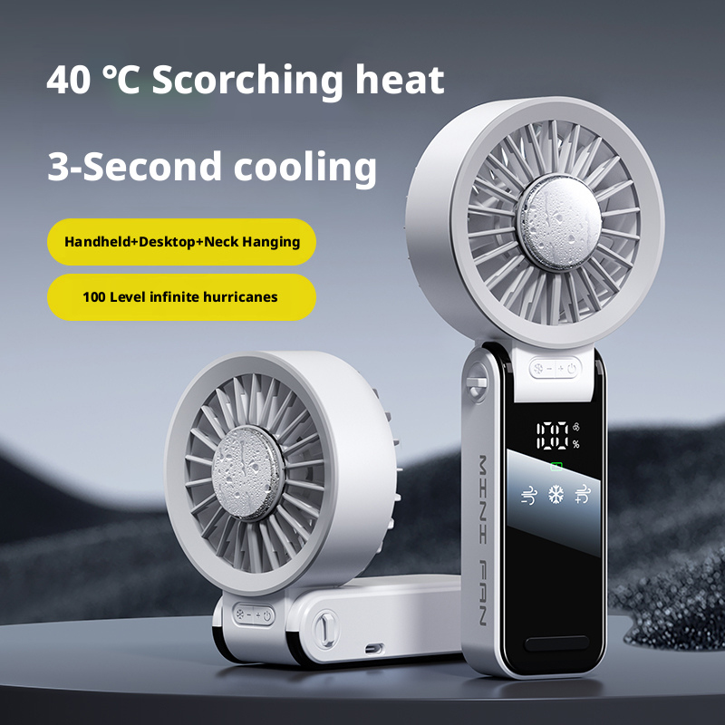 Model S12 Foldable Handheld Fan Supplier, ABS & Aluminum Alloy Build, Bulk Orders Supported