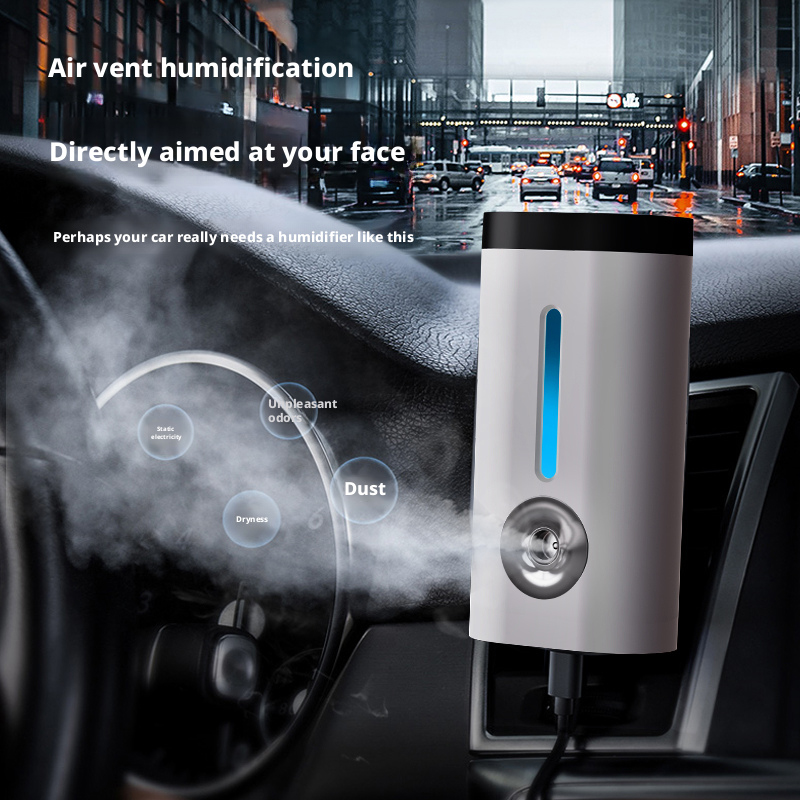 Model 907 Car Humidifier Manufacturer, 100ml Mini USB Humidifier with LED Light Strip