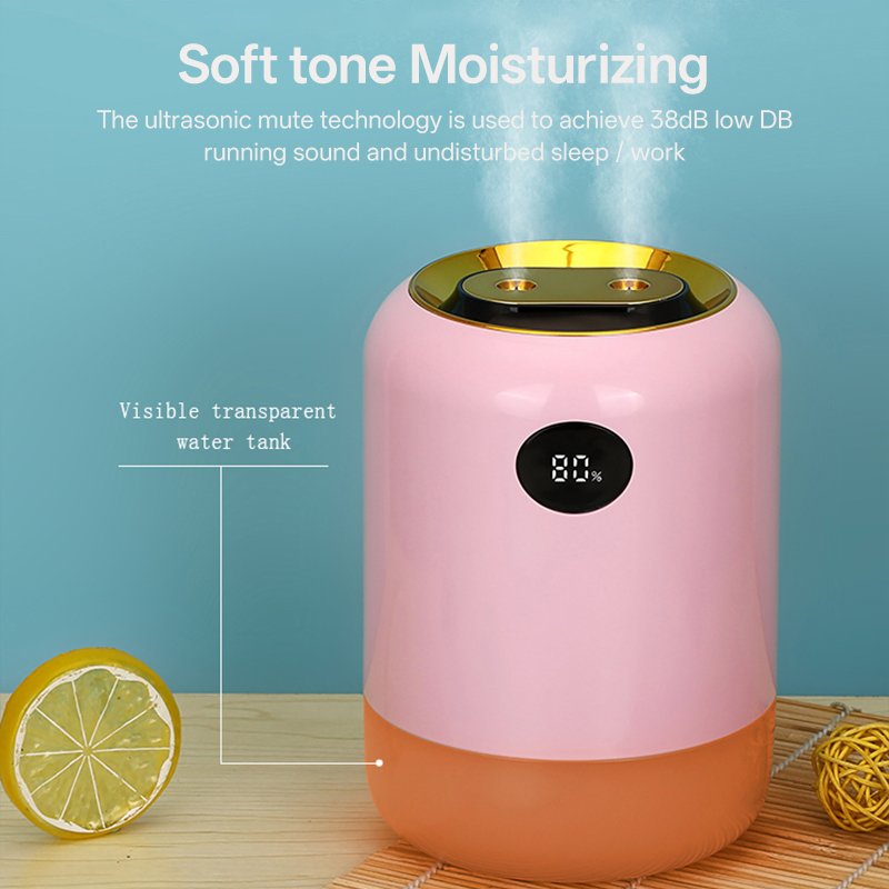 LA-0645 Humidifier Manufacturer, 700ml Dual Nozzle Humidifier with Digital Display & Night Light