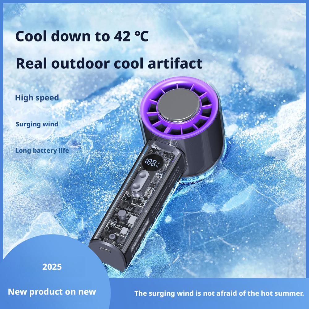 Model HX-F331B Black Technology Refrigeration Handheld Fan Supplier, Compact & Powerful, Bulk Orders Supported