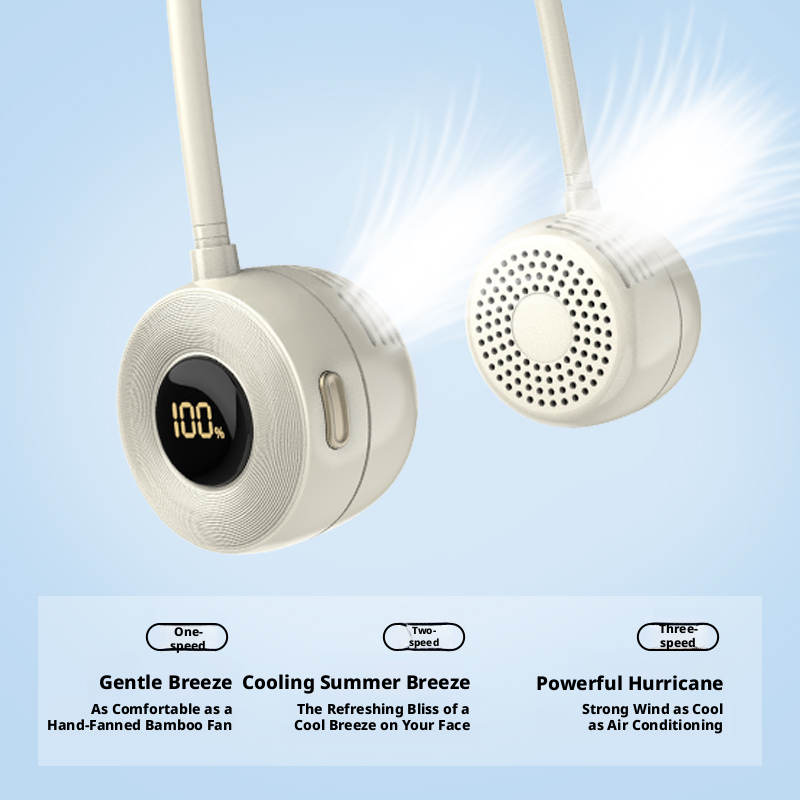 Model J75 Portable Neck Fan Supplier, ABS/Aluminum Alloy Build, Bulk Orders Supported
