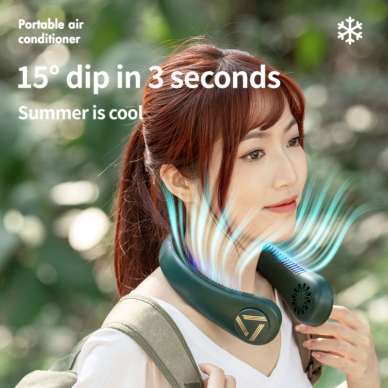 Model J01 Adjustable 3-Speed Neck Fan, Factory Direct, Type-C 2A Fast Charge, 3-4H Charging Time