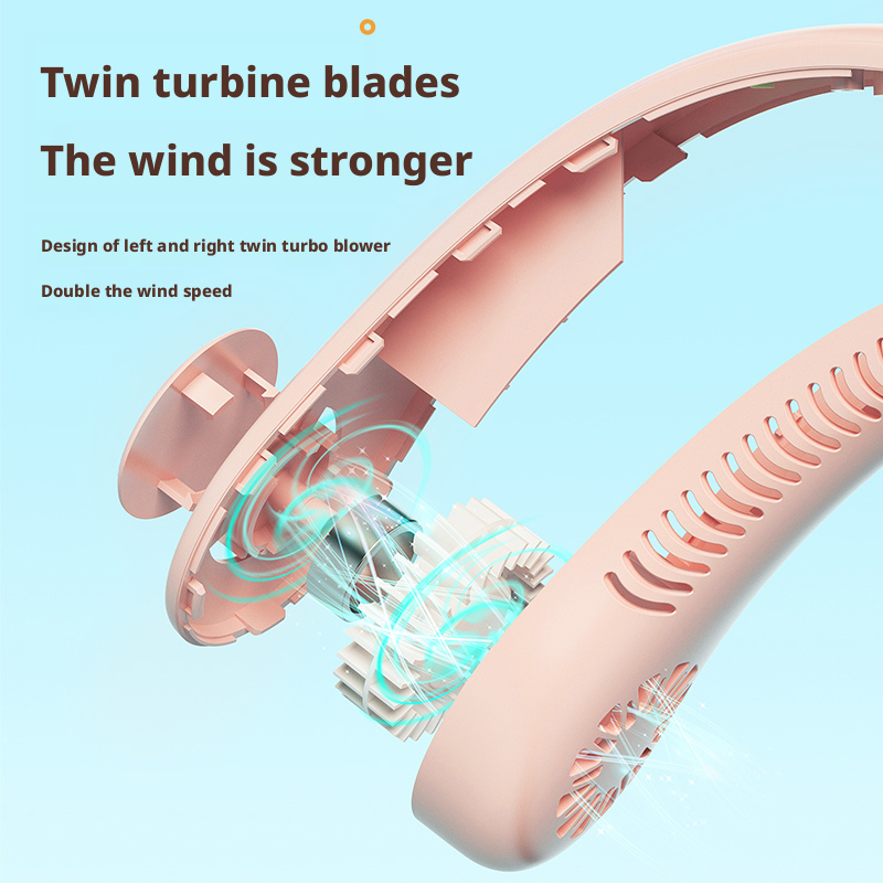Model J02 Digital Display Neck Fan Supplier, ABS/Silicone Build, Bulk Orders Supported