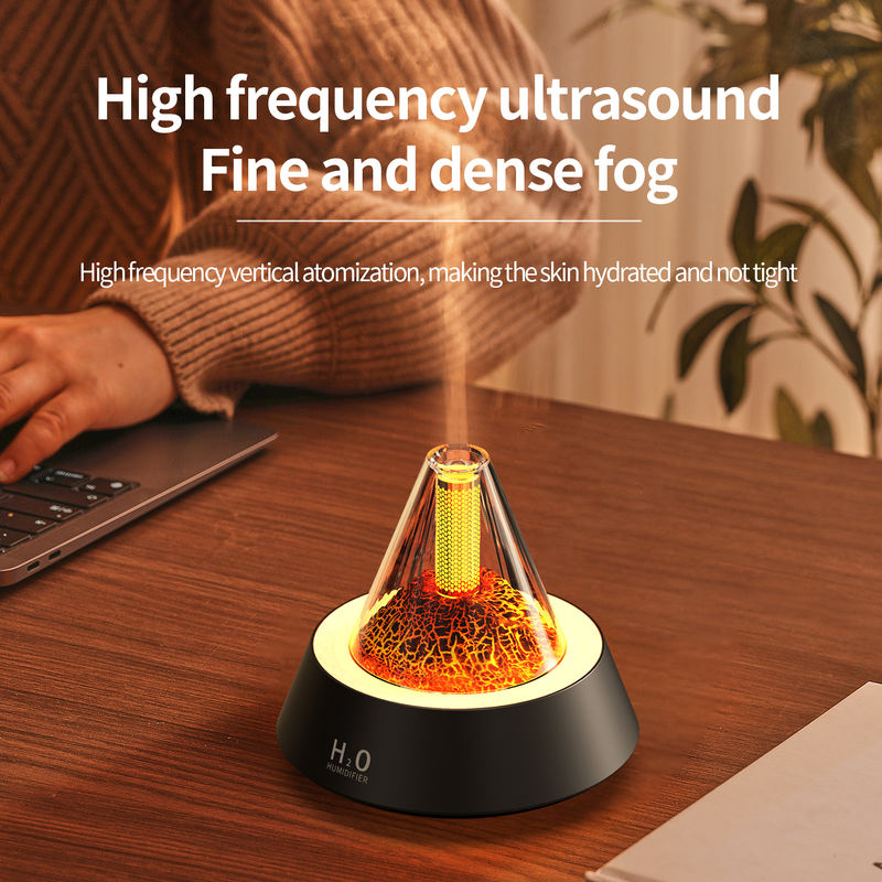 183A Volcano Lava Aroma Diffuser Manufacturer, 80ml Humidifier with Simulated Lava Light