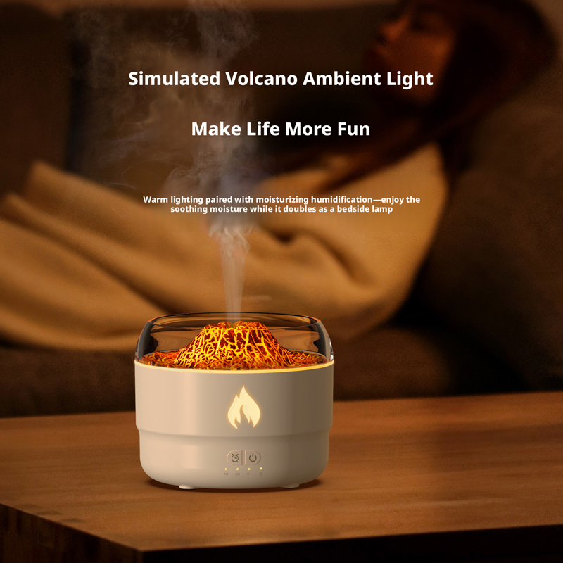 167C Volcano Aroma Diffuser Manufacturer, 280ml Humidifier with Dual Light Effects