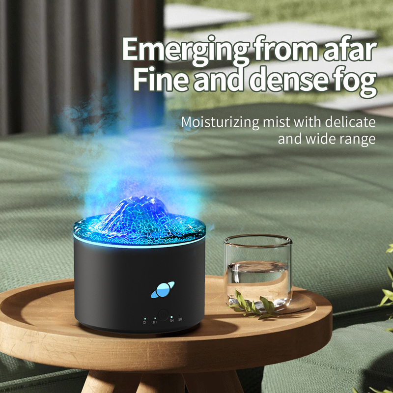 130B Volcano Aroma Diffuser Manufacturer, 250ml Humidifier with Blue Light & Custom Finishes
