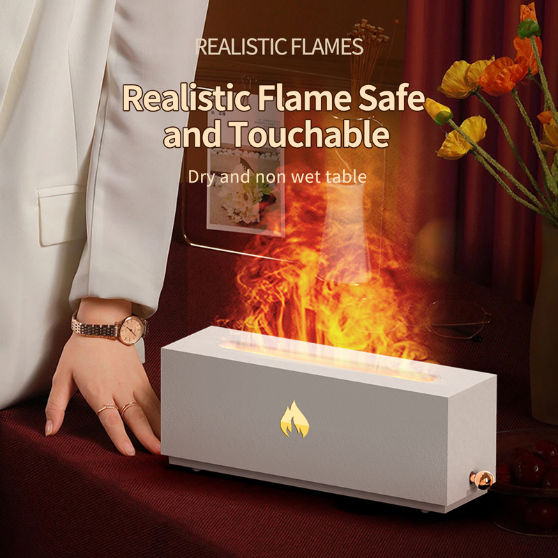 128 Fireplace Aroma Diffuser Manufacturer, 320ml Humidifier with Modern Matte Black Design