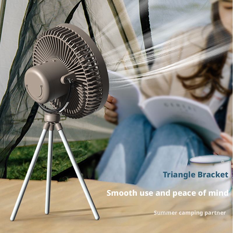 Model 871A Grey Camping Fan, OEM/ODM Supported, with Sturdy Tripod
