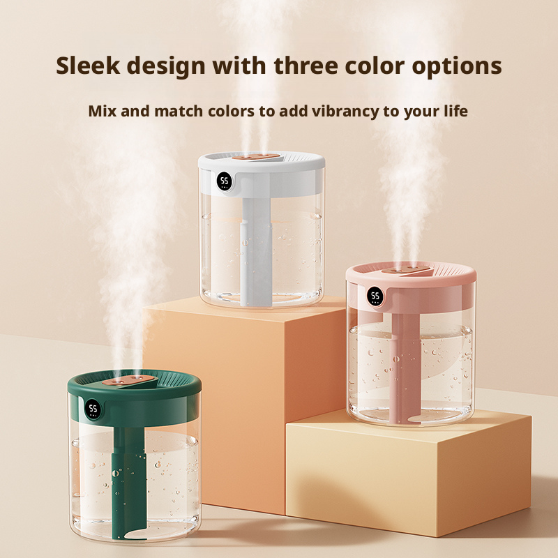 K15 Dual Nozzle Humidifier Manufacturer, 2L Transparent Water Tank