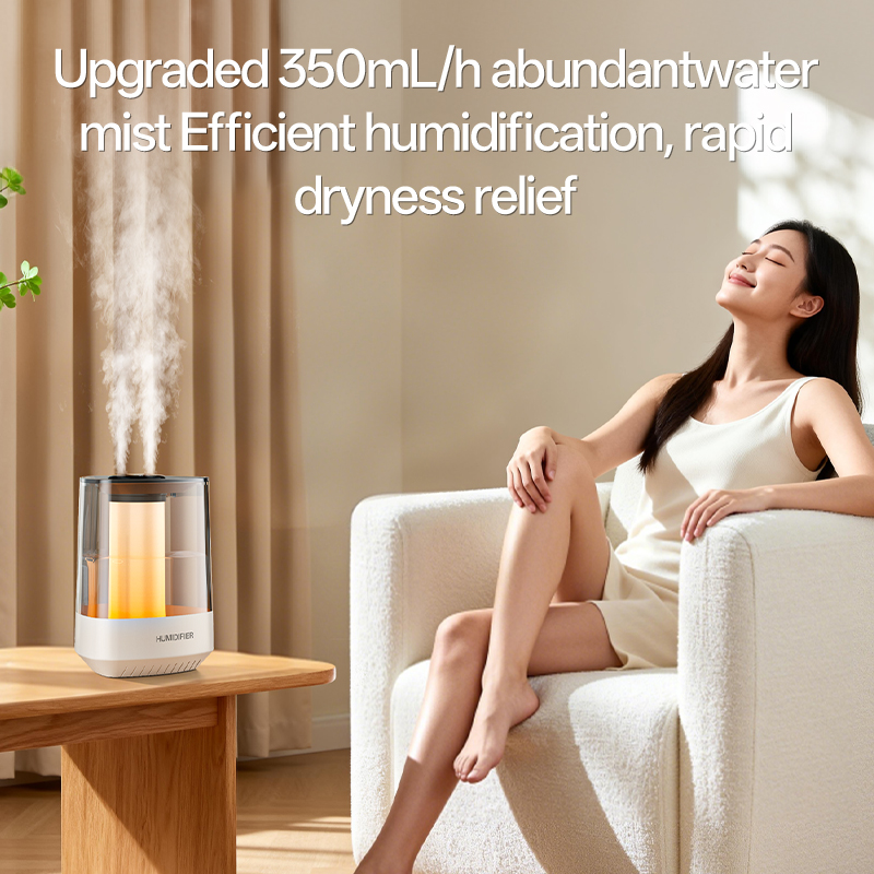 Model HYDS001 5L Large Capacity Humidifier Manufacturer, Dual Nozzle Cool Mist Humidifier with Night Light