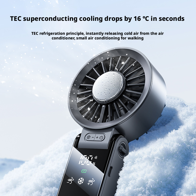 Model S12 Foldable Handheld Fan Supplier, ABS & Aluminum Alloy Build, Bulk Orders Supported