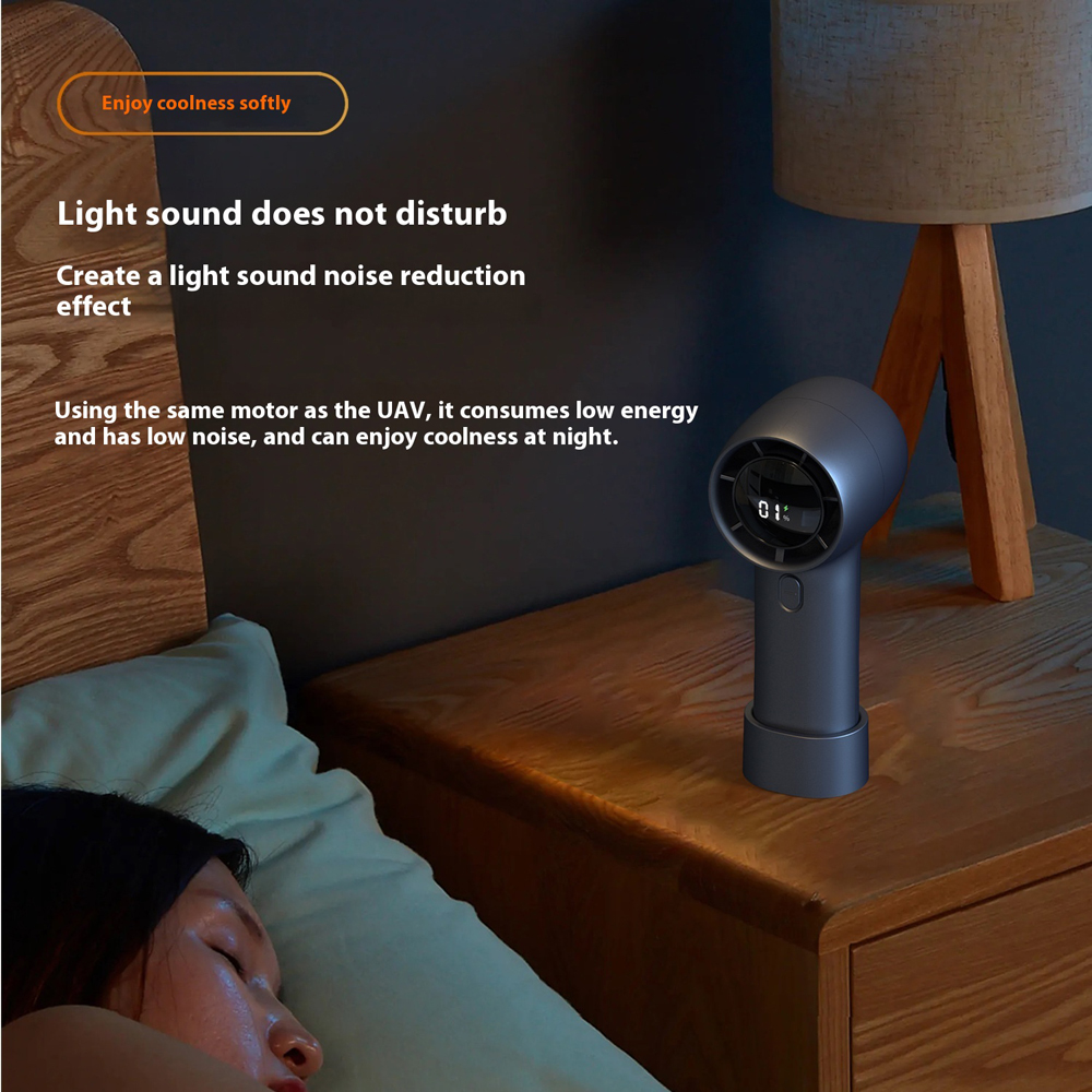 Model HX-131C 3000mAh Handheld Mini Fan, Factory Direct, Lightweight 174g, Sleek Modern Design