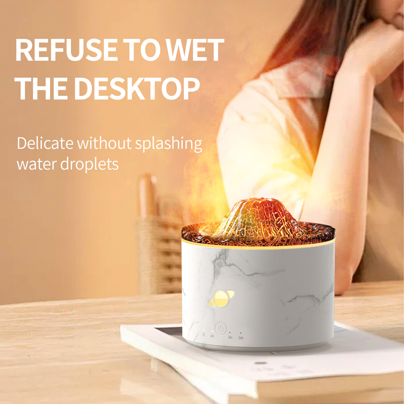 130B Volcano Aroma Diffuser Manufacturer, 250ml Humidifier with Blue Light & Custom Finishes