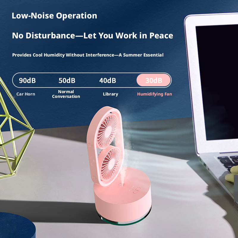 Model 922 Stylish Cooling & Humidifying Fan, OEM/ODM Supported, White/Pink/Blue Options