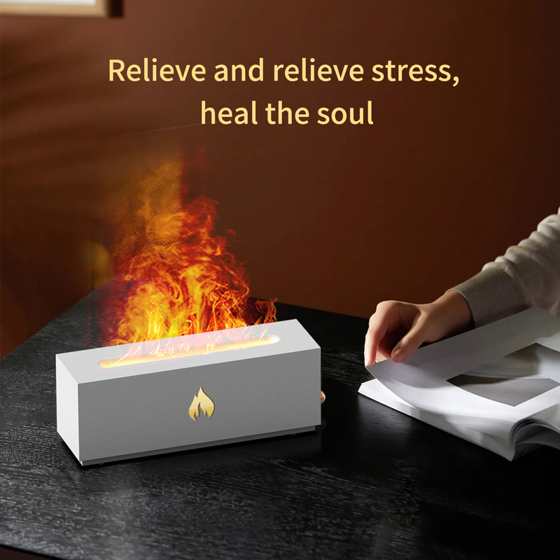 128 Fireplace Aroma Diffuser Manufacturer, 320ml Humidifier with Modern Matte Black Design