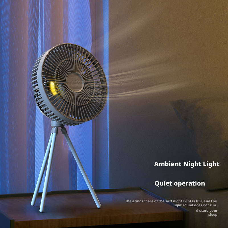 Model 871A Grey Camping Fan, OEM/ODM Supported, with Sturdy Tripod