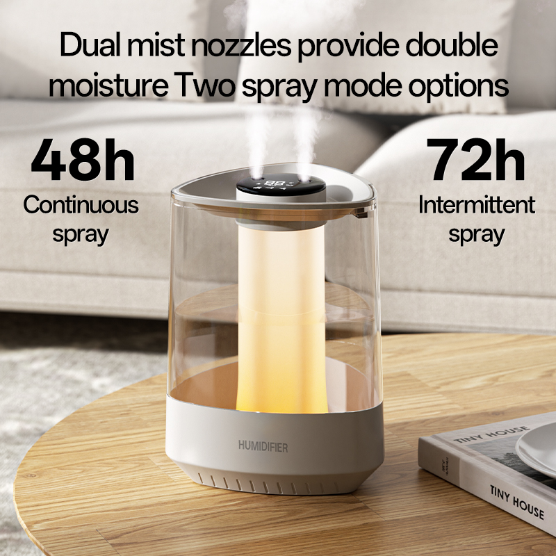 Model HYDS001 5L Large Capacity Humidifier Manufacturer, Dual Nozzle Cool Mist Humidifier with Night Light