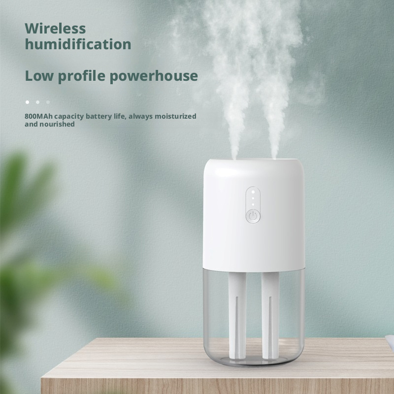 Model 823B Dual Nozzle Humidifier Manufacturer, 280ml Wireless Humidifier with High Mist Output