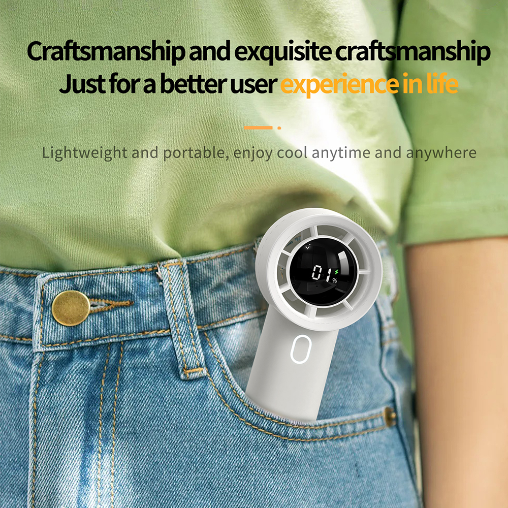 Model HX-130 Portable Handheld Fan, 3000mAh Battery-Powered, Compact & Lightweight for Travel & Daily Use