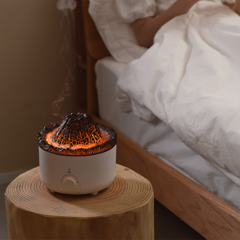 V21B Volcano Aroma Diffuser Manufacturer, 560ml Humidifier with Ultra-Realistic Lava Effect
