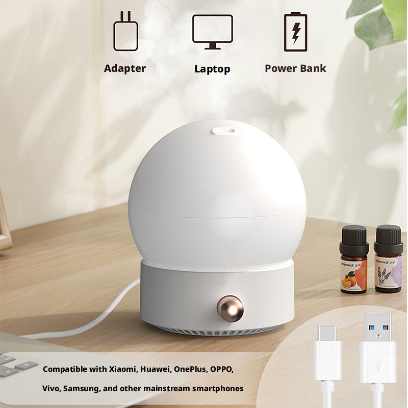 828 Night Light Aroma Diffuser Manufacturer, 350ml Humidifier with Globe Lamp Design