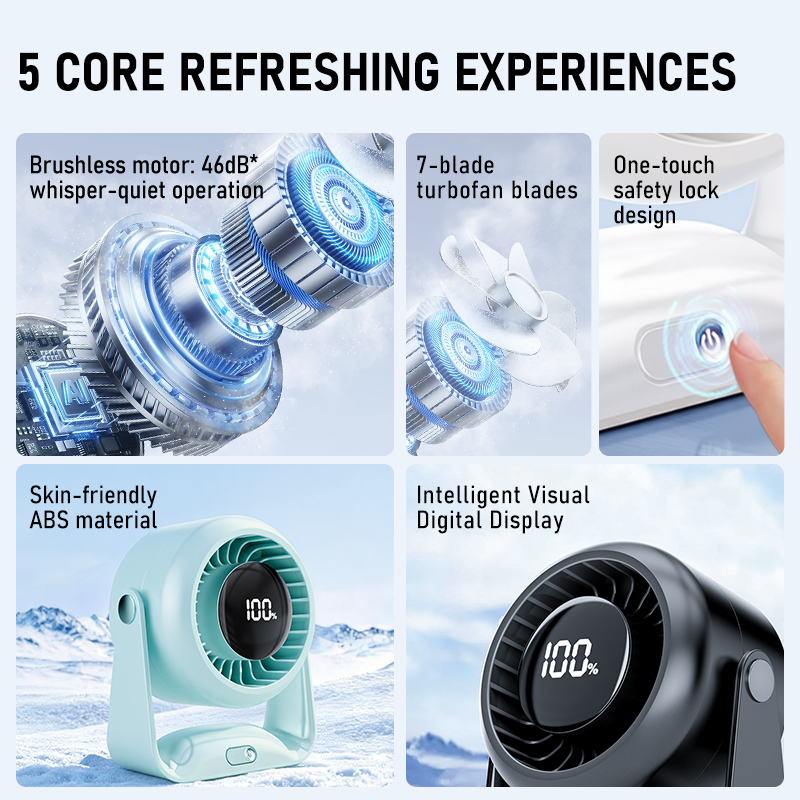 HY-F11 Desktop Circulation Fan | 4000mAh, Multi-Angle Adjustable, 3 Colors Factory