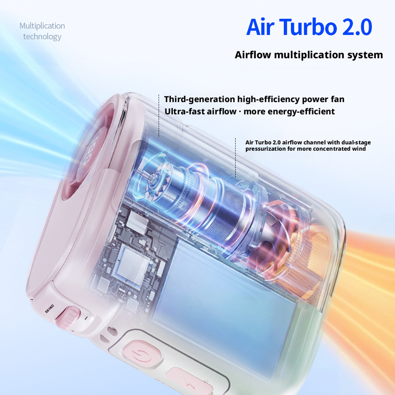 HY-F12 Waist Clip Fan | 4500mAh, 42000RPM, 200-Speed with Power Bank Factory