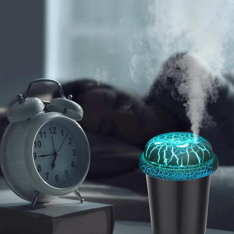 Model 808 Cracked Effect Humidifier Manufacturer, 300ml Portable USB Cool Mist Humidifier