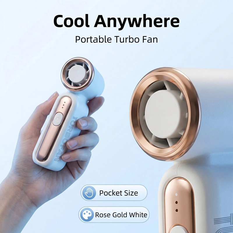 Model S18 Turbo Mini Fan Supplier, ABS+PC+Aluminum Alloy Build, Bulk Orders Supported
