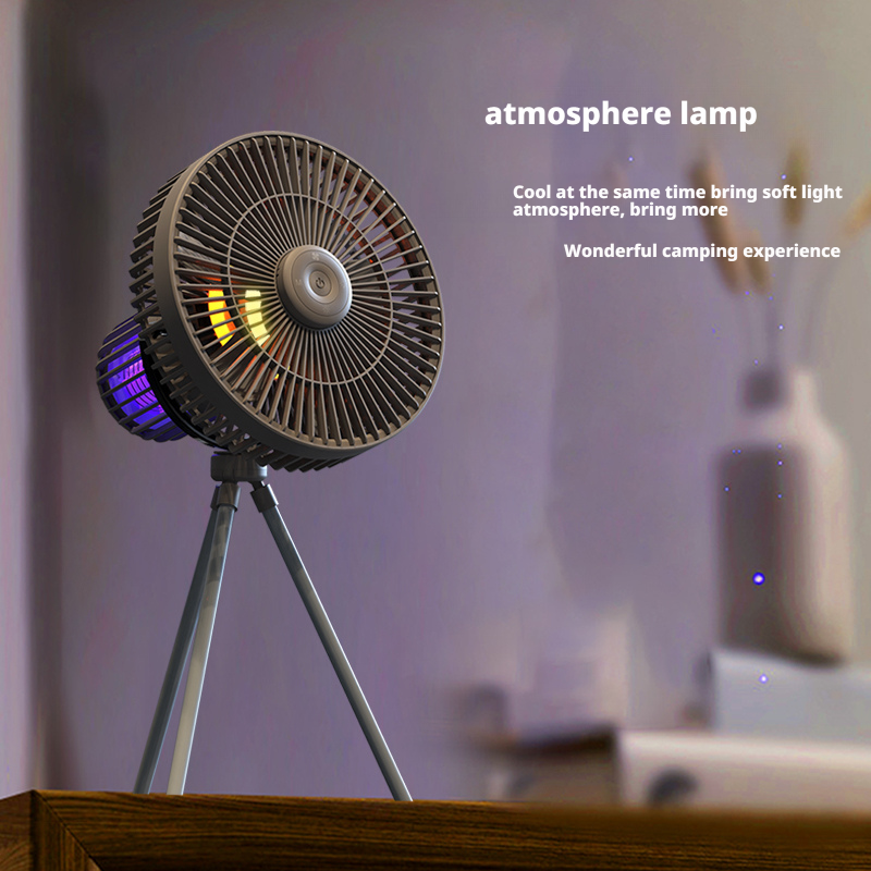 Model 871C Grey Camping Fan, OEM/ODM Supported, with Mosquito Repellent