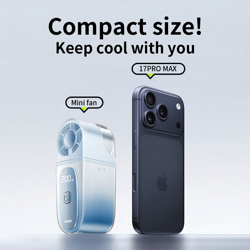 HY-F1 Mini Foldable Handheld Fan | 2300mAh, 200-Speed, with Mirror Factory