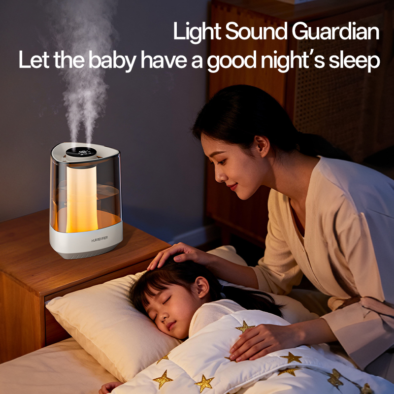 Model HYDS001 5L Large Capacity Humidifier Manufacturer, Dual Nozzle Cool Mist Humidifier with Night Light