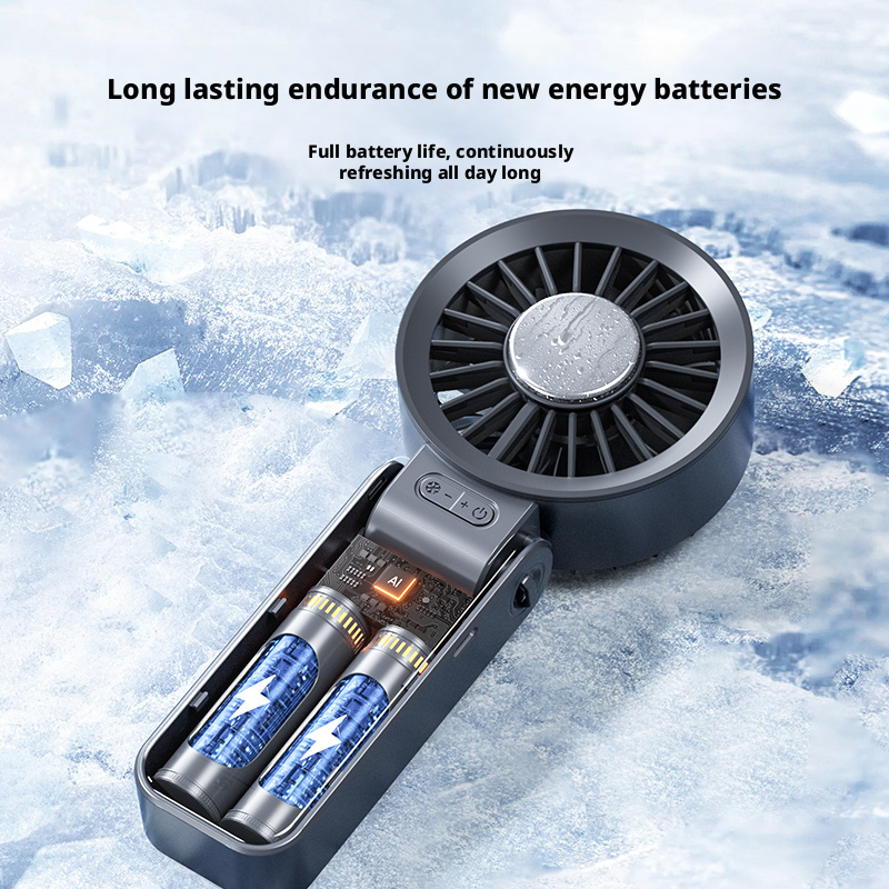 Model S12 Foldable Handheld Fan Supplier, ABS & Aluminum Alloy Build, Bulk Orders Supported