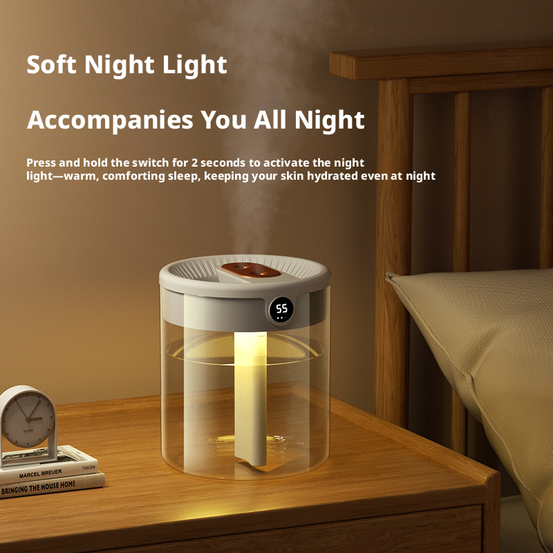 K15 Dual Nozzle Humidifier Manufacturer, 2L Transparent Water Tank